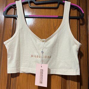 MISGUIDED Schoop neck cotton bralette Light Nude size 8